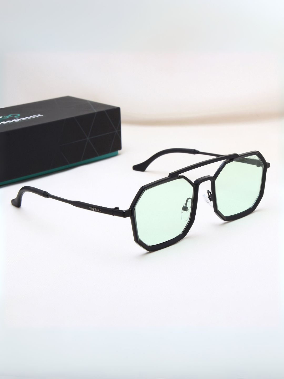 SUNGLASSIC Commando Unisex UV Protected Lens Octagon Sunglasses