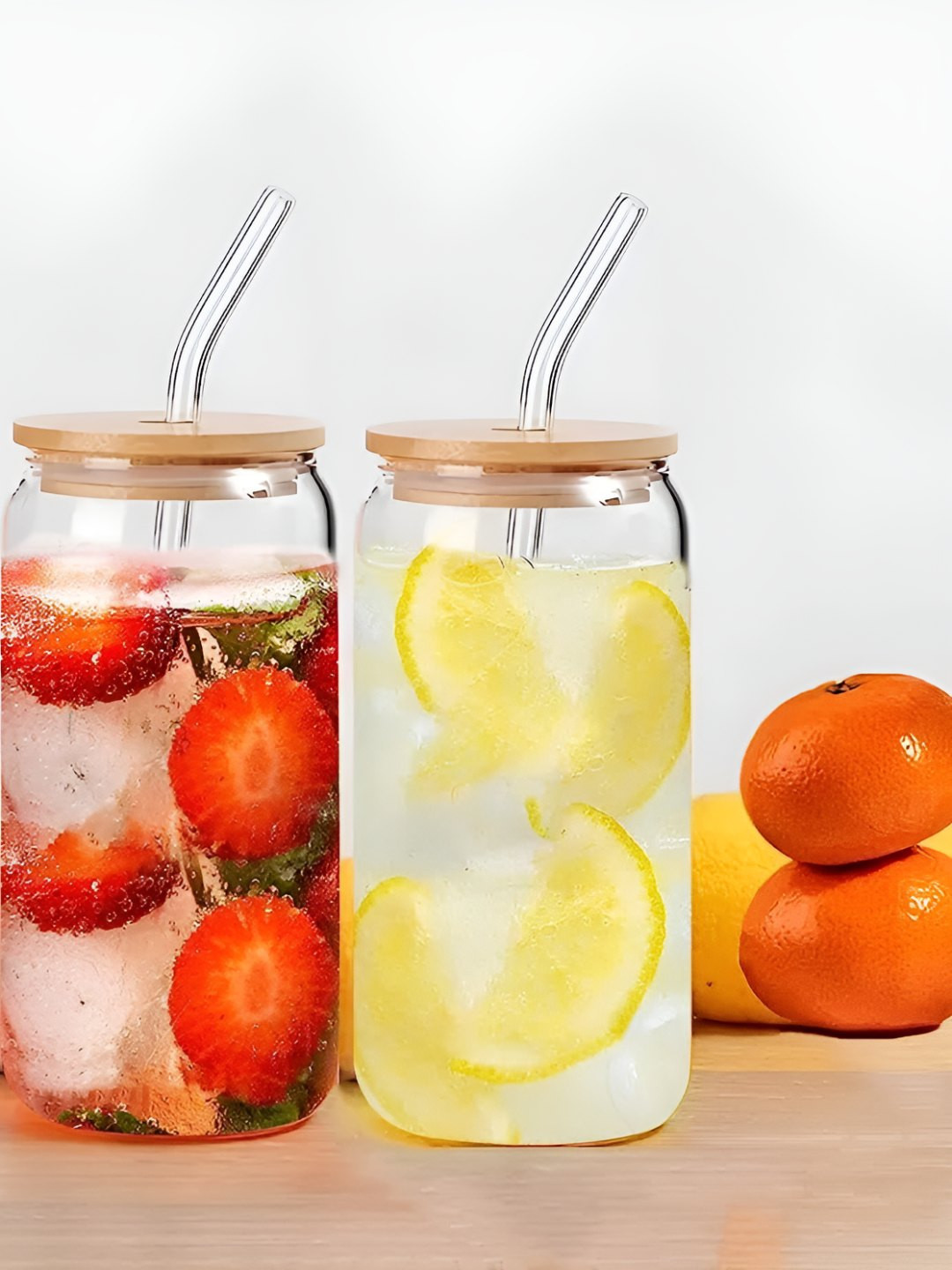 FINSTER Transparent 2 Pieces Refrigerator Safe Water Glass