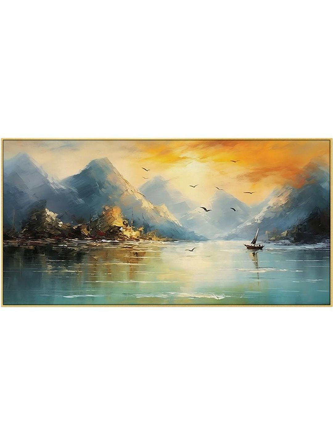 DEKORSTATION Turquoise Blue Canvas Wall Art