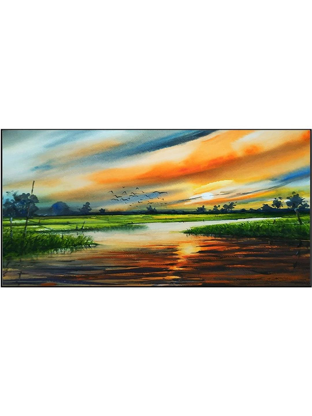 DEKORSTATION Orange Canvas Wall Art