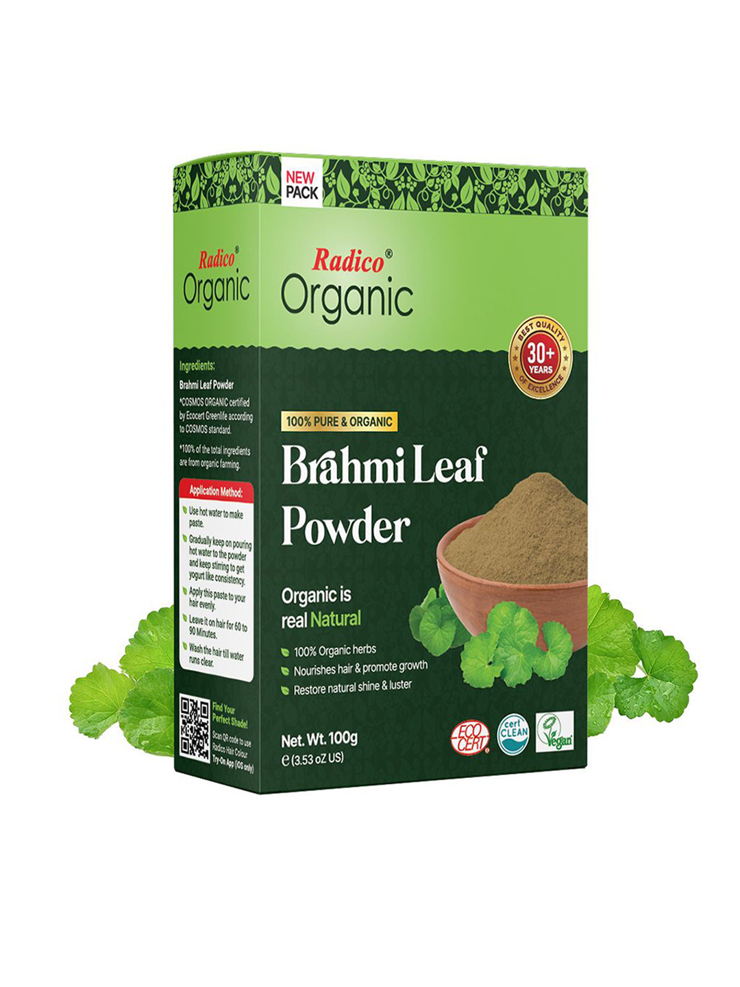 Radico Organic Brahmi Powder For Shiny & Healthy Hair - 100 g