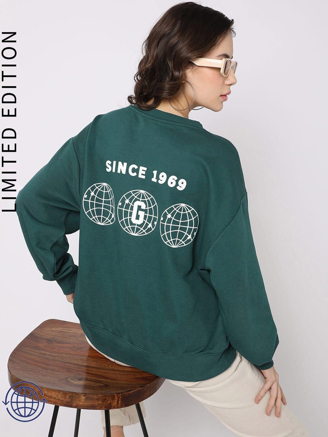 GAP Conversational & Brand Logo Print Drop-Shoulder Sleeves Relaxed Fit Pullover