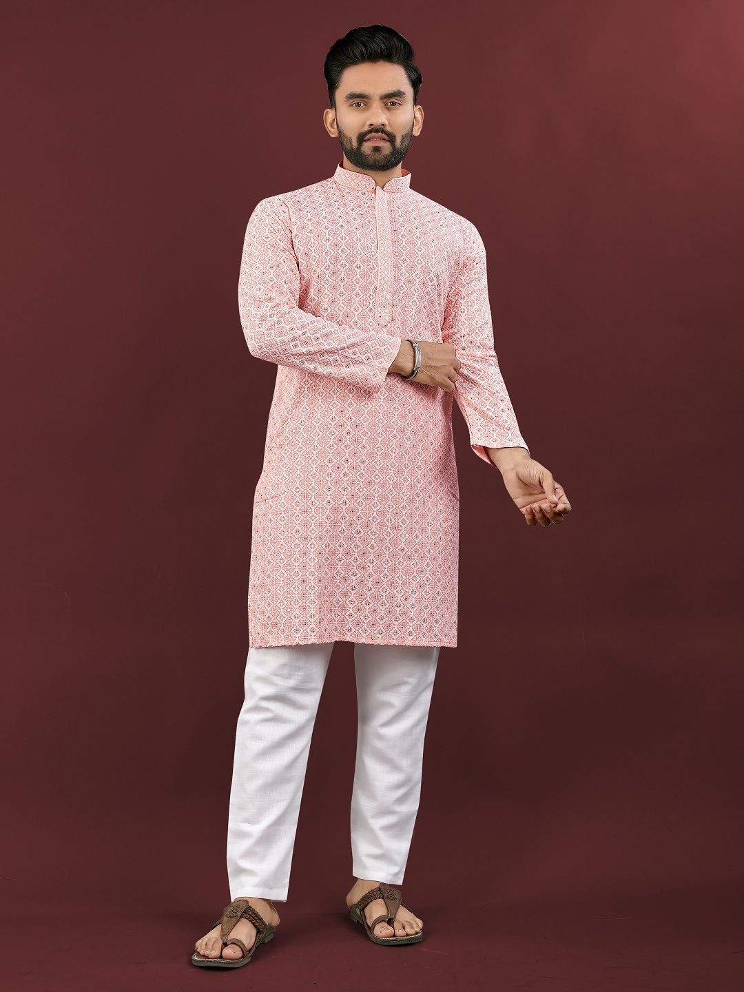 WELL TEX Men Men Abstract Printed Kurta