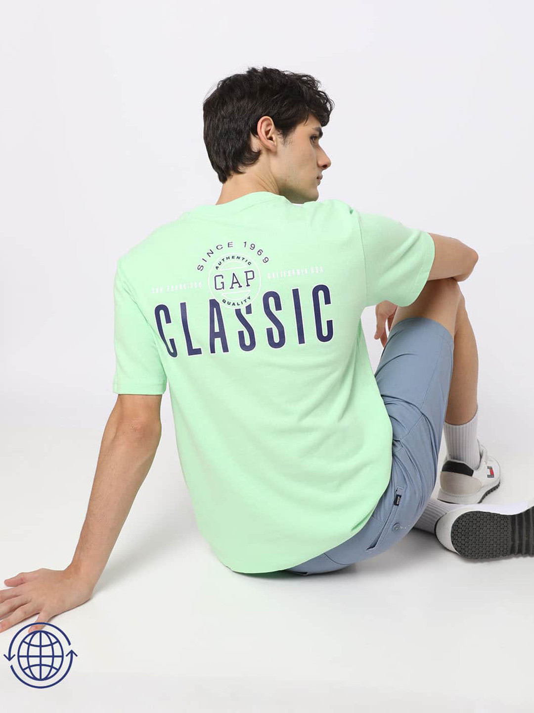 GAP Men Printed Pure Cotton T-Shirt