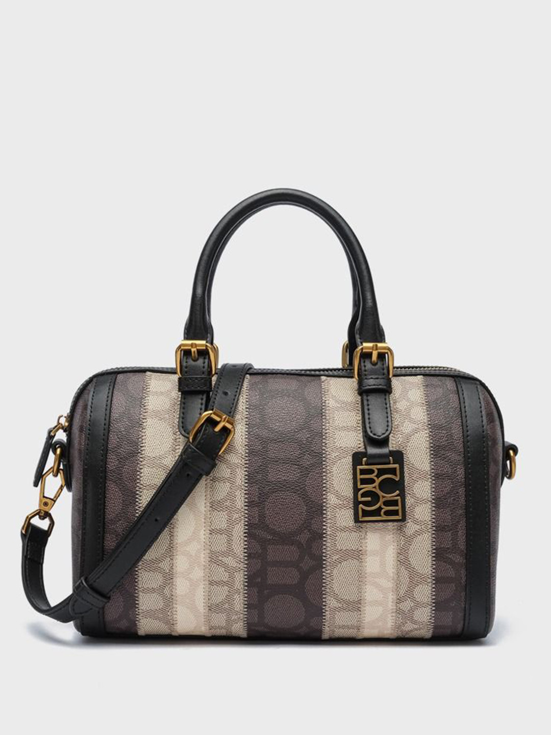 BCBG Brand Logo Printed Small Bowling Satchel