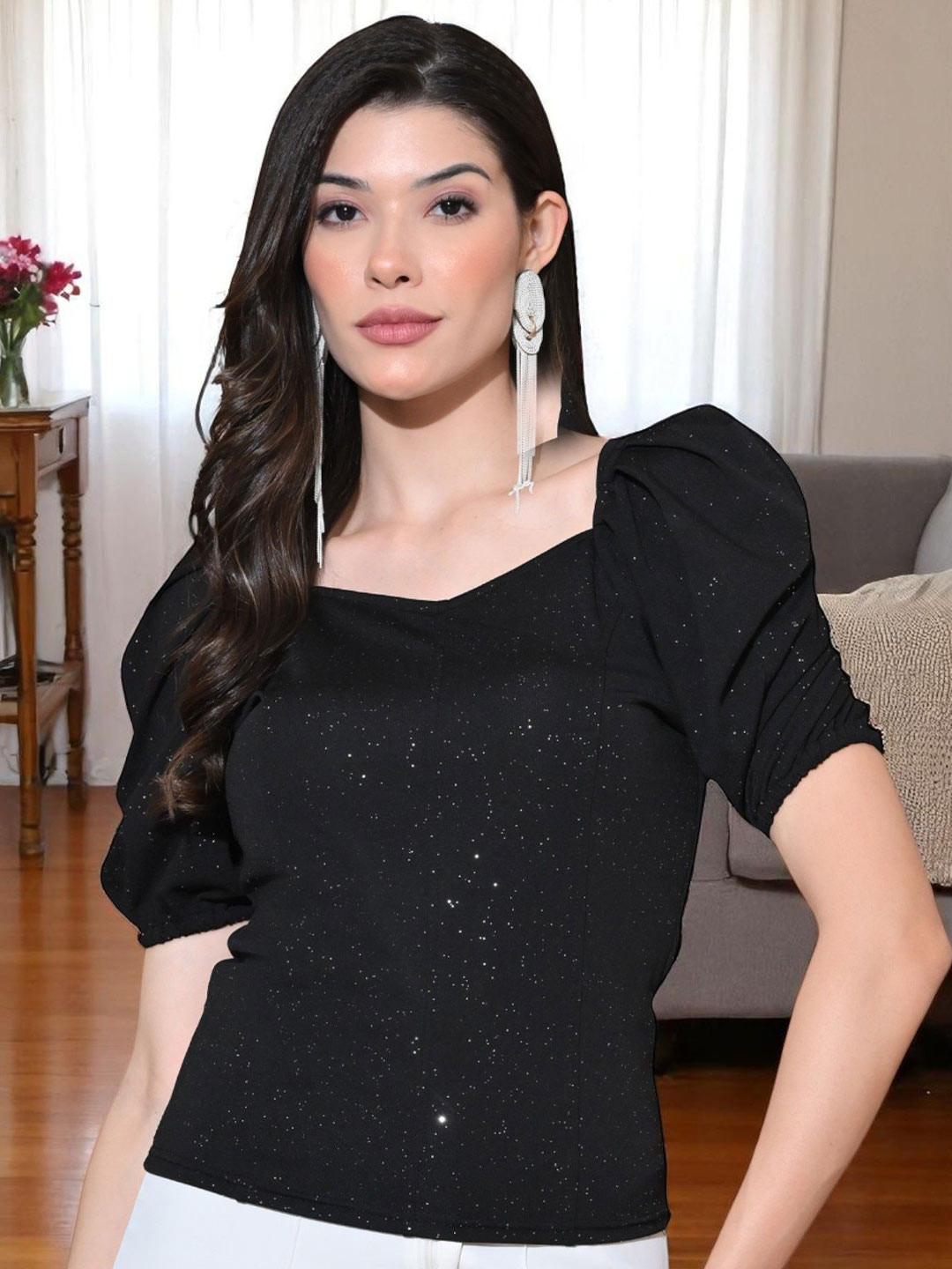 ZEUGEN Sweetheart Neck Fitted Top