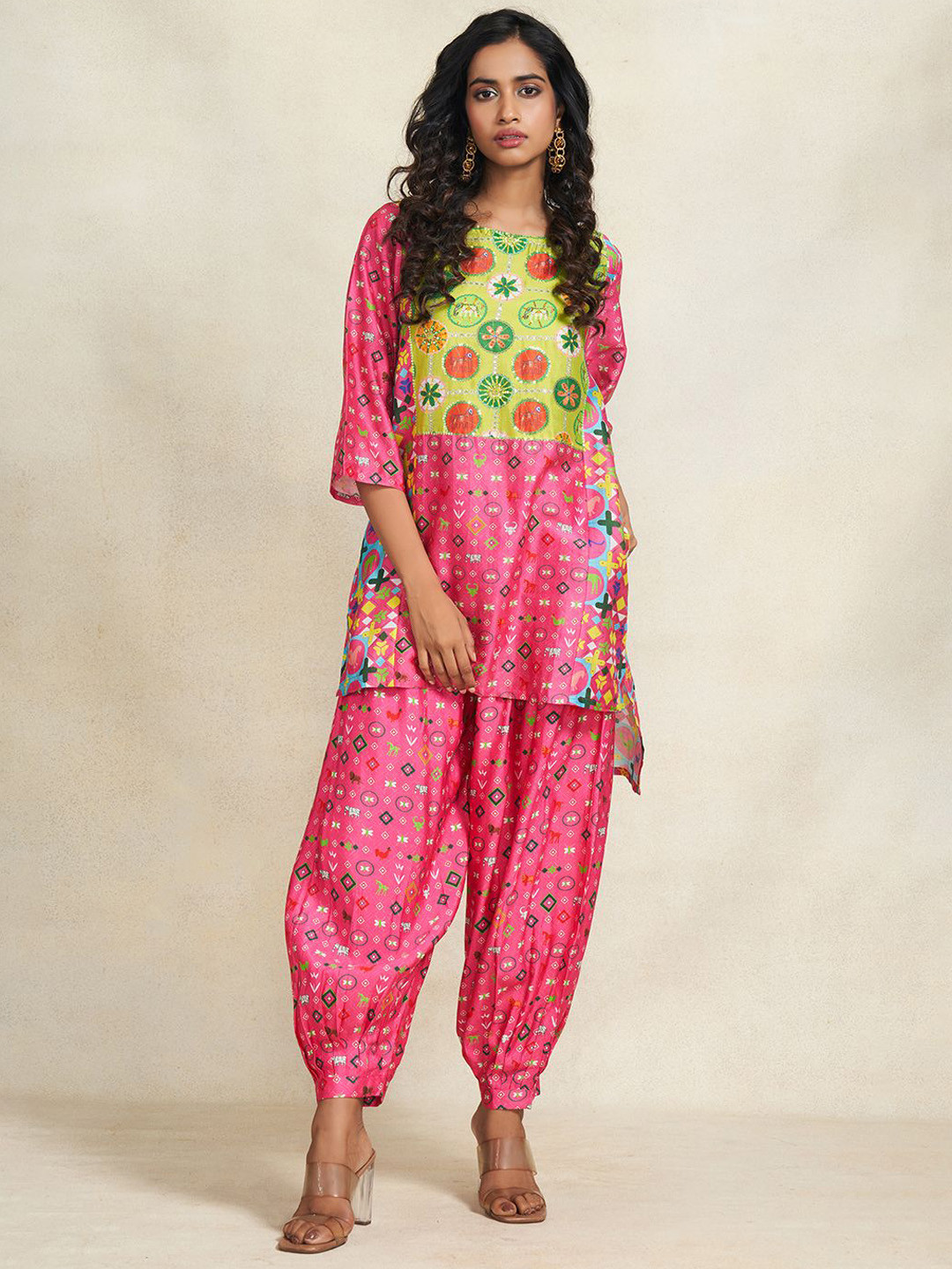 Gulabo by Abu Sandeep Women Ethnic Motifs Printed Relaxed Loose Fit Trousers