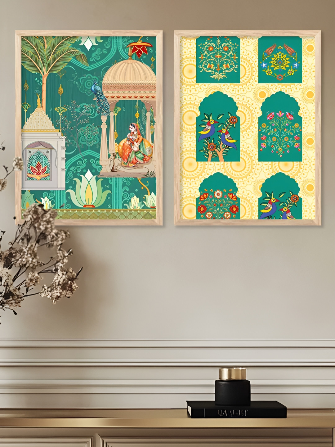 Kotart Brown & Green 2 Pieces Queen Printed Wooden Wall Art