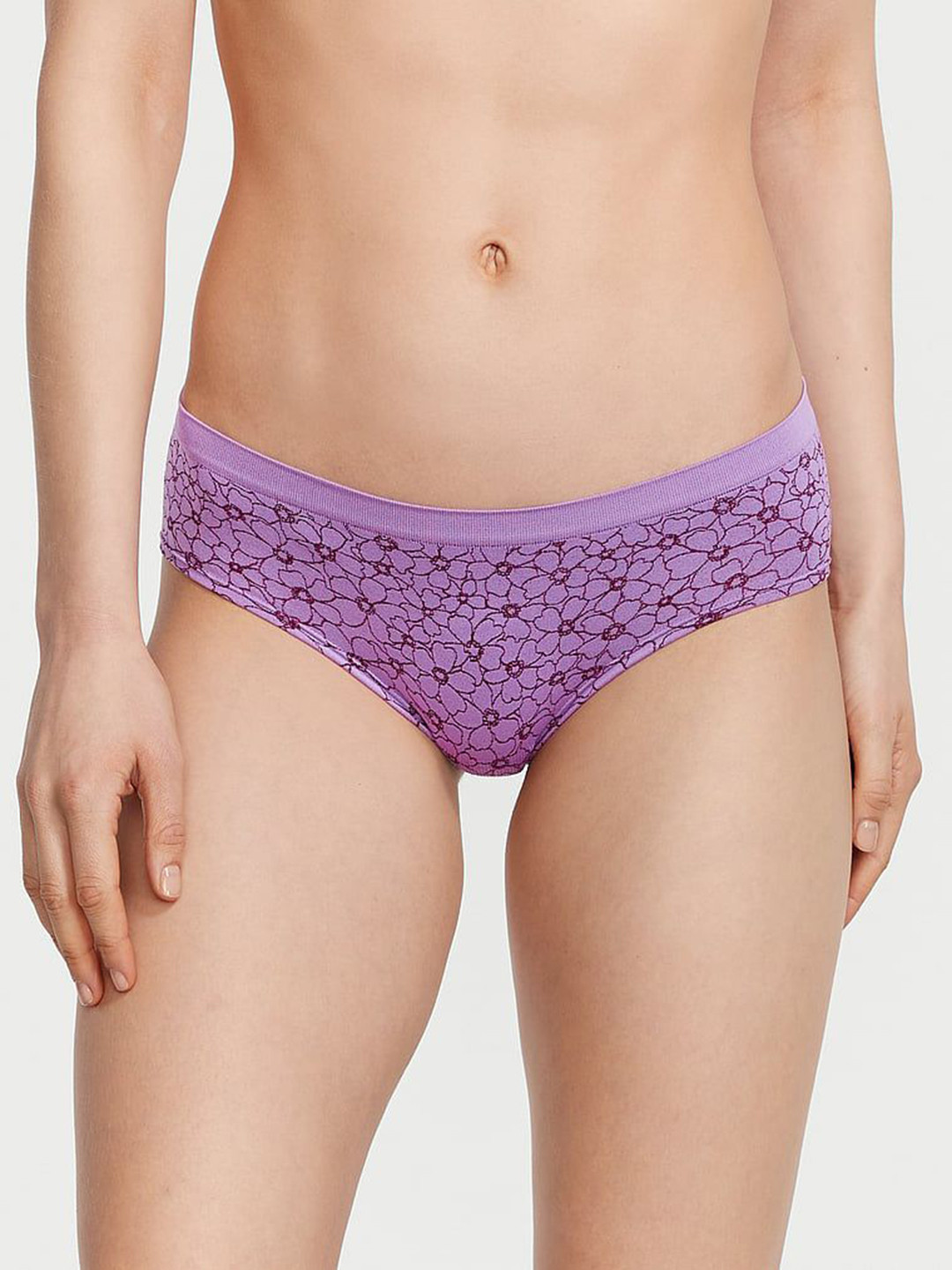 Victoria's Secret Floral-Printed Mid-Rise Seamless Hiphugger Brief - 1123840568NK