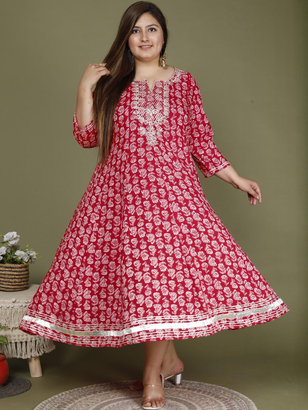 Swasti Red Viscose Rayon Dresses