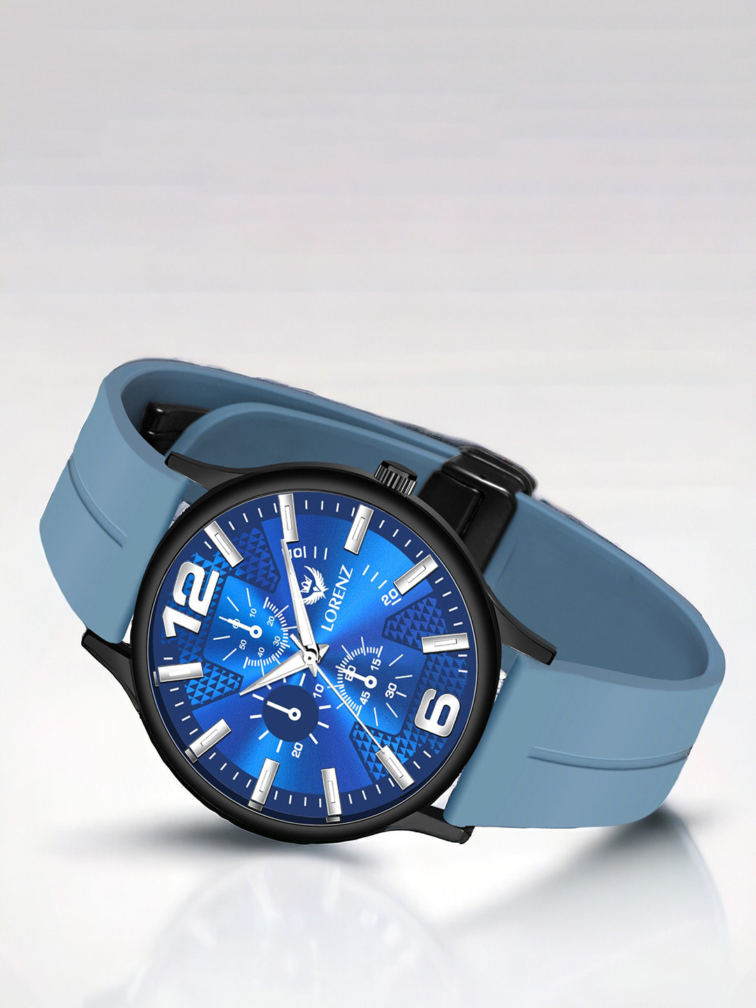 LORENZ Men Brass Dial & Straps Round Reset Time Analogue Watch MK-4079R