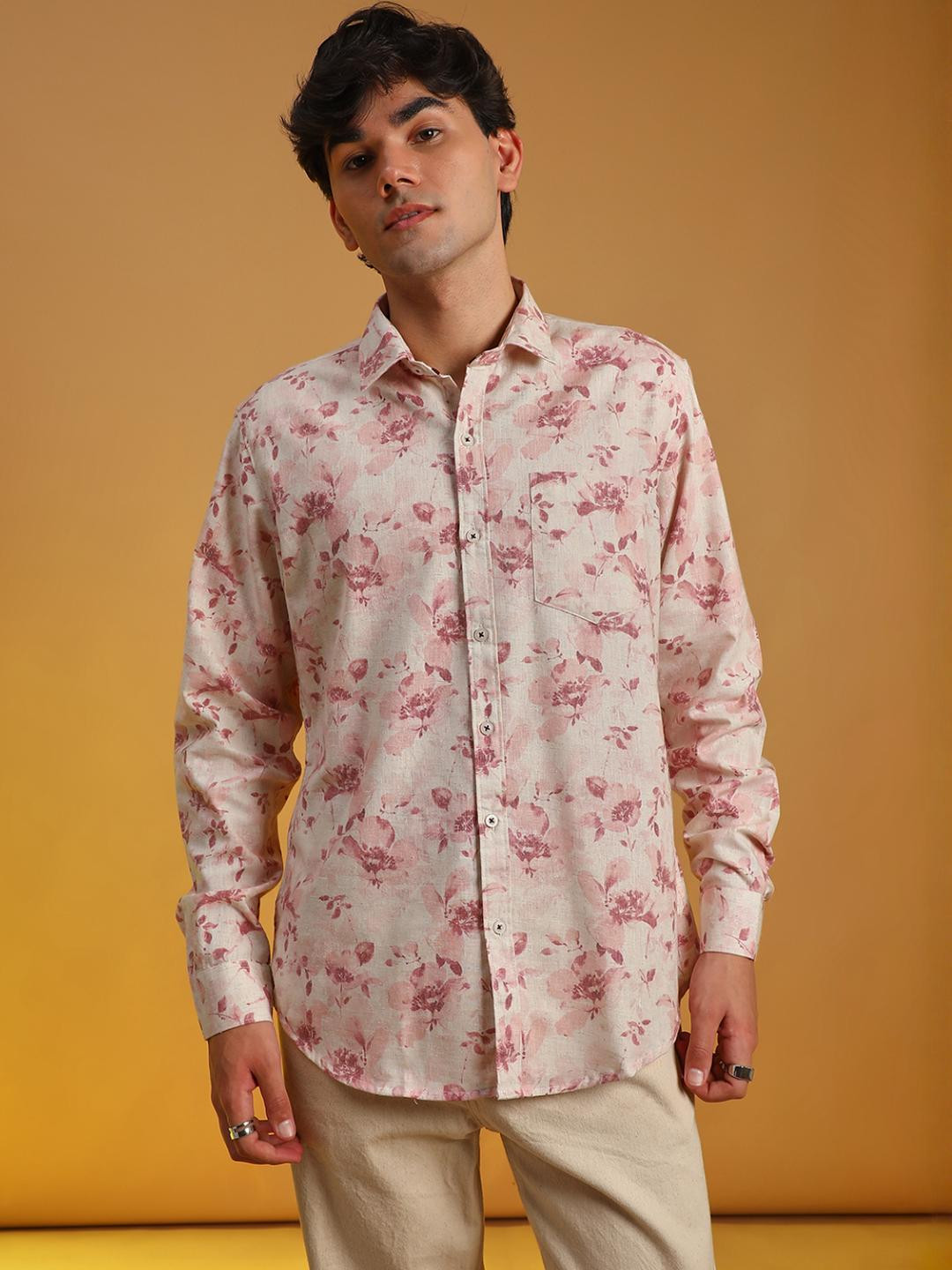 LIMEROAD Men Pink Shirts