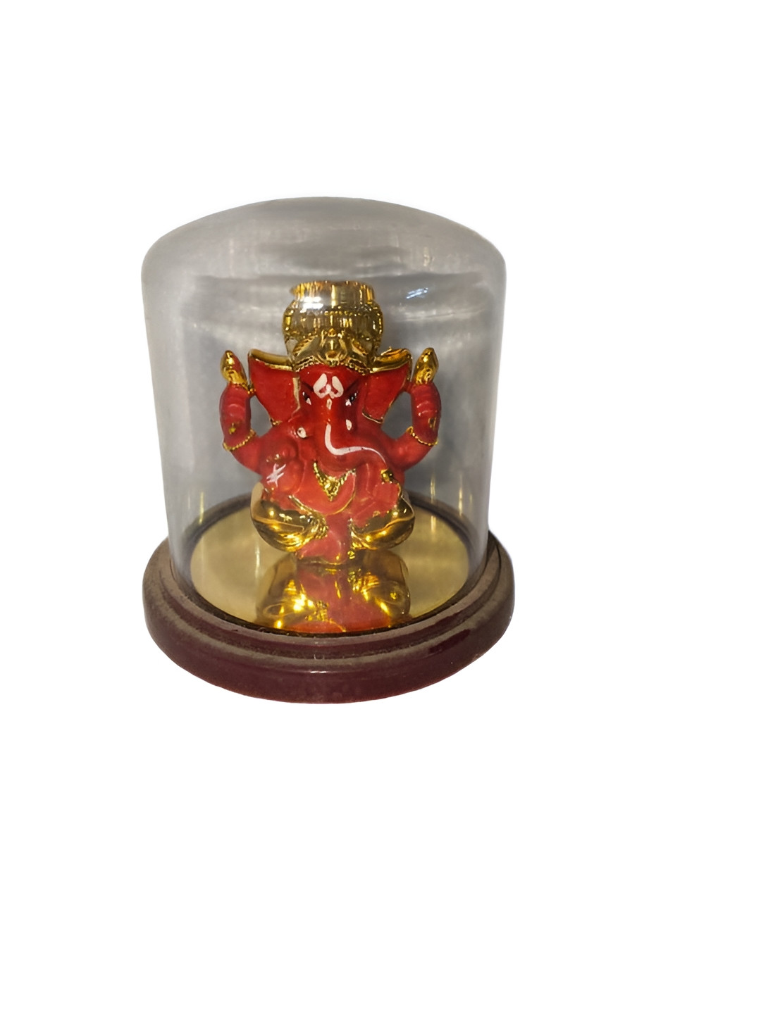 Rare Planet Red & Transparent Lord Ganesh Religious Idol Showpiece