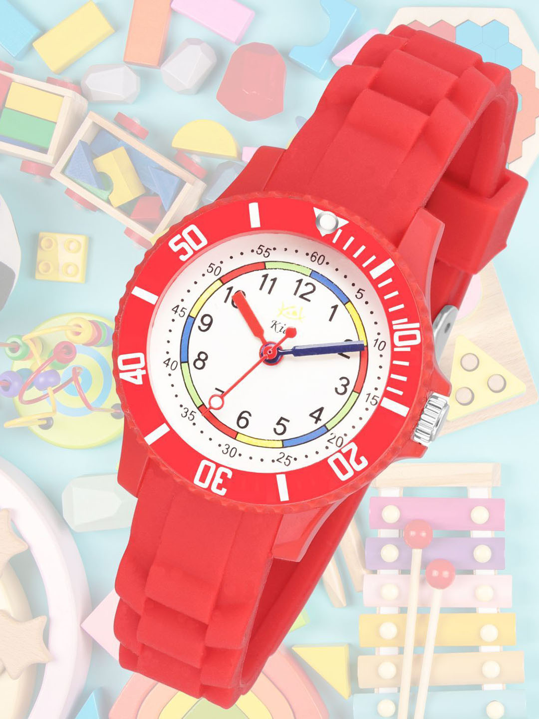 Kool Kidz Kids Brass Printed Dial & Straps Analogue Watch Kool DMK 054N RED