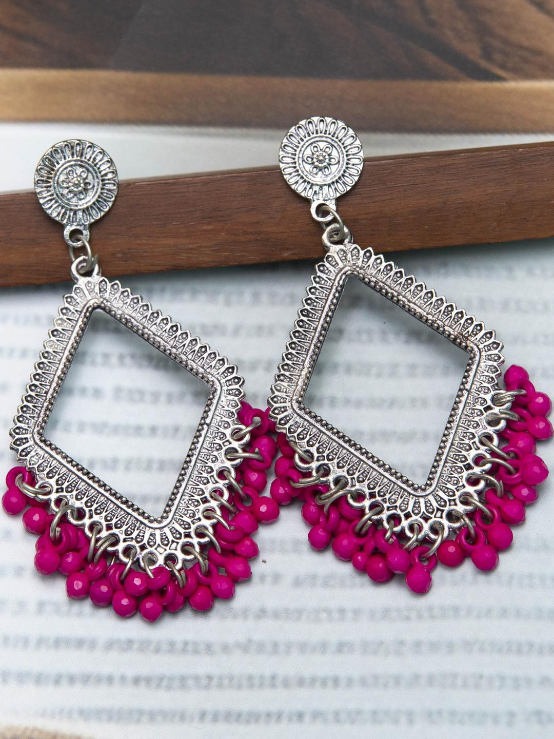 Creative Frogs Pink Alloy Earrings