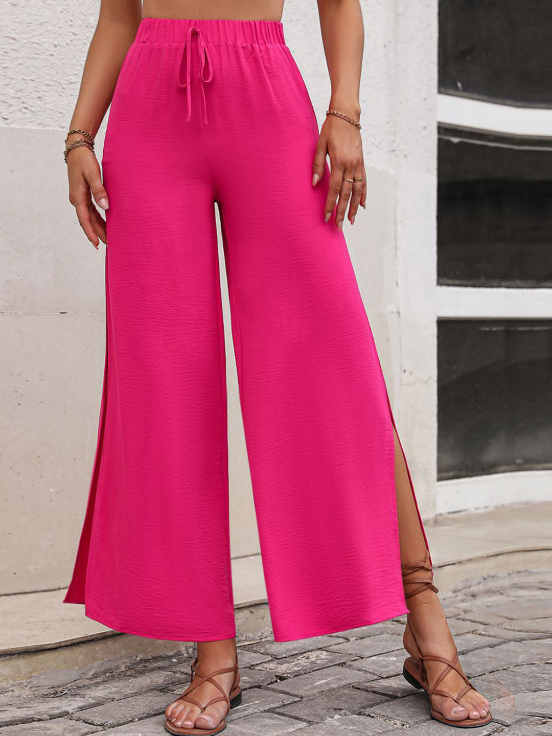 StyleCast x Revolte Women Loose Fit Easy Wash Slits Parallel Trousers