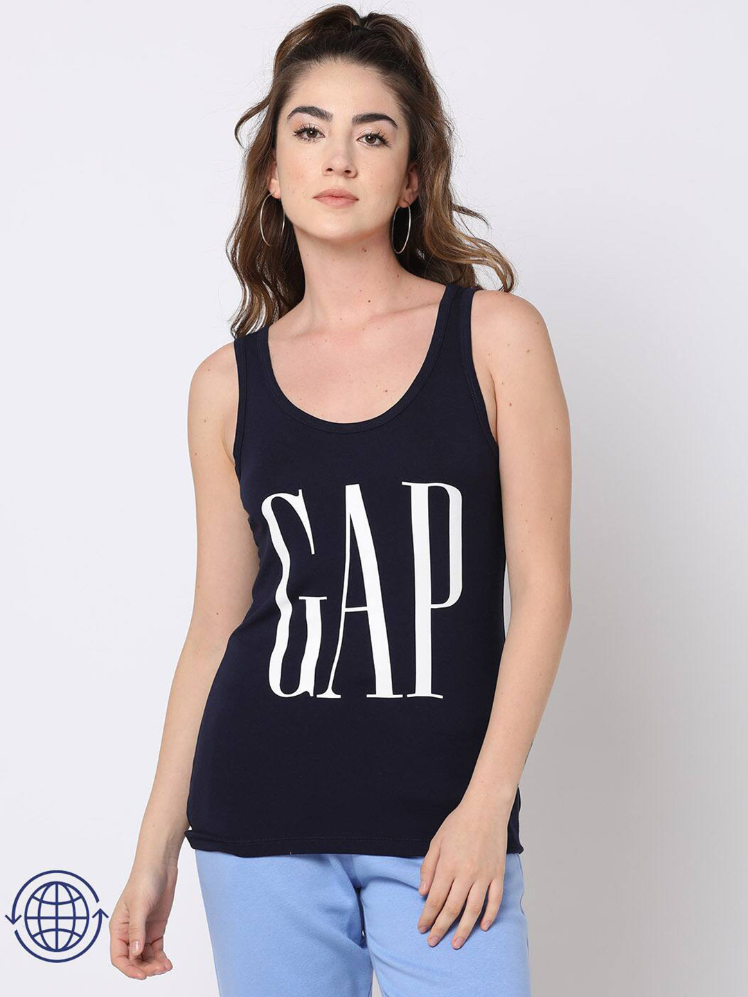 GAP Brand Logo Printed Sleeveless T-shirt