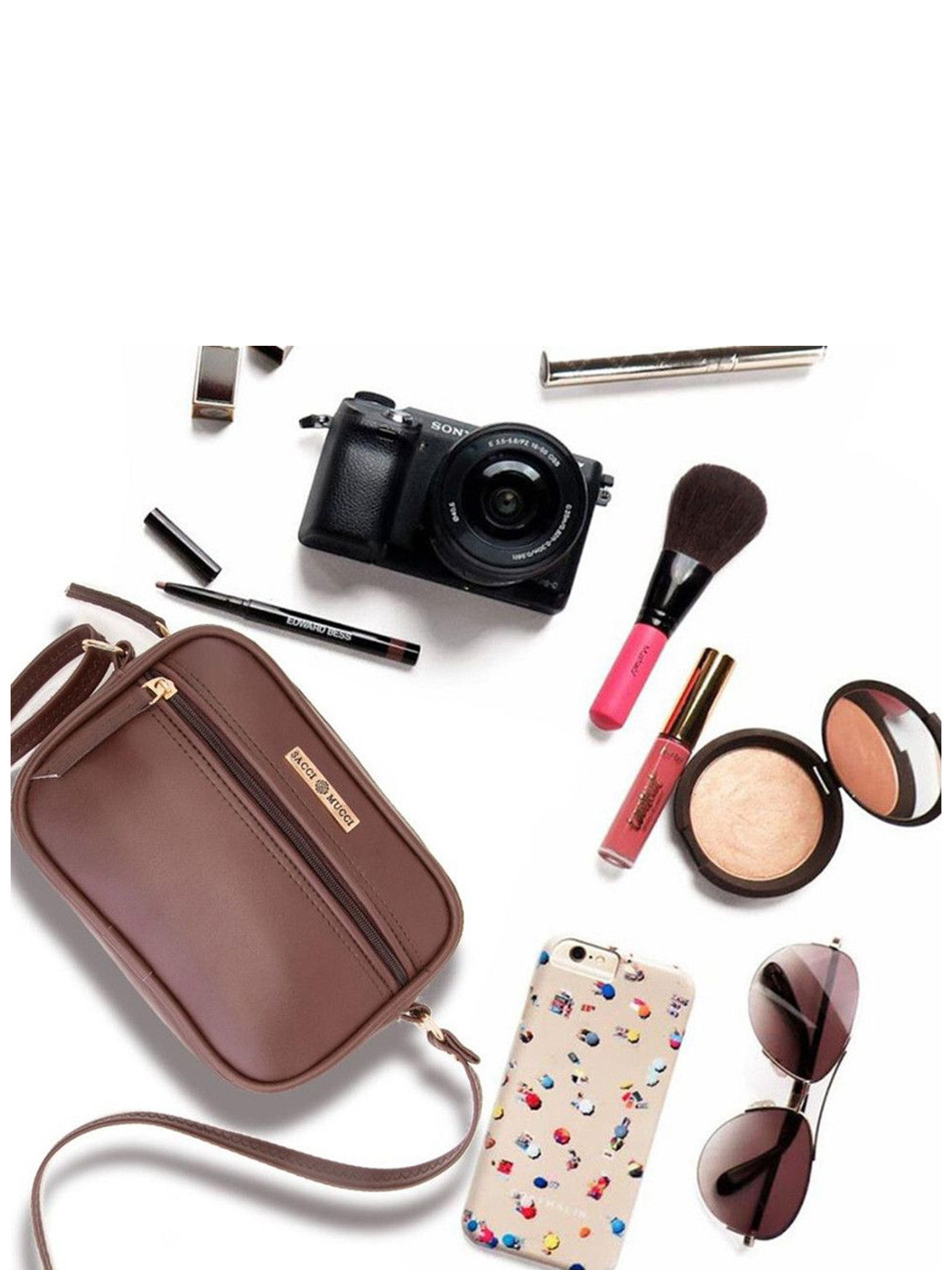 Sacci Mucci Structured Synthetic Leather Sling Bag