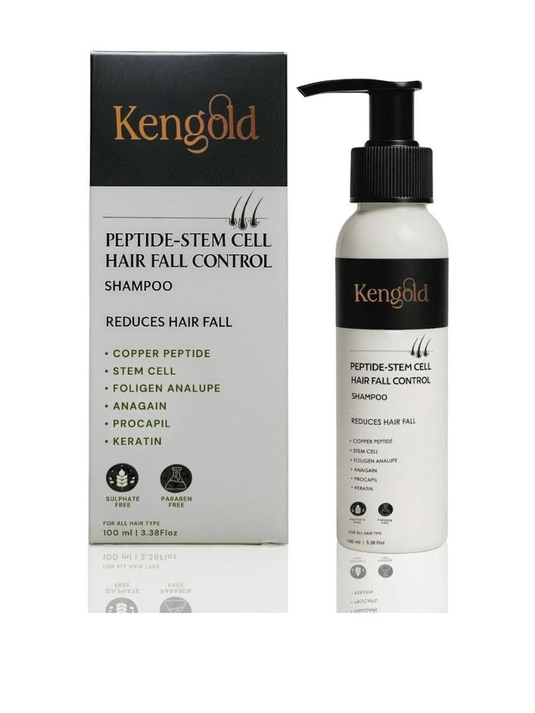 KENGOLD Unisex Natural Peptide Hair Fall Control Shampoo - 100 ml