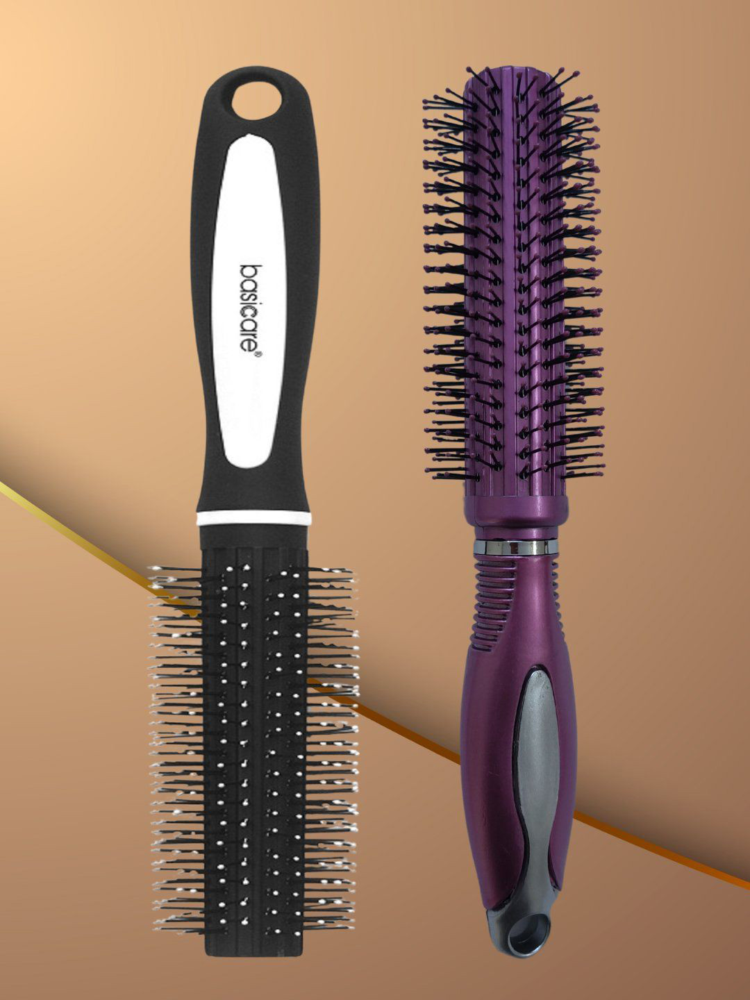 basicare Set Of 2 Radial Brush & Vent Brush - Black