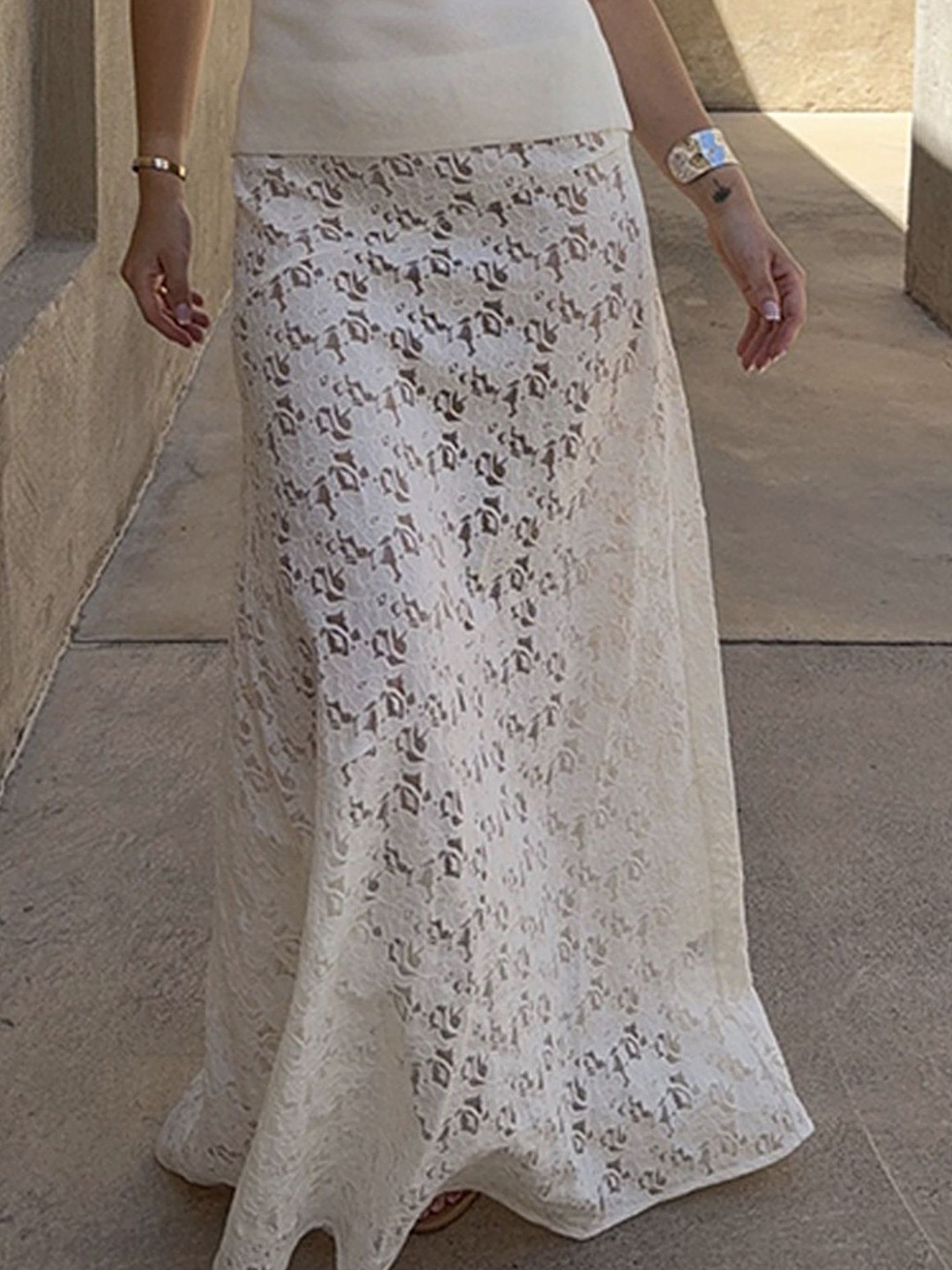 LULU & SKY A-Line Semi-Sheer Maxi Skirt