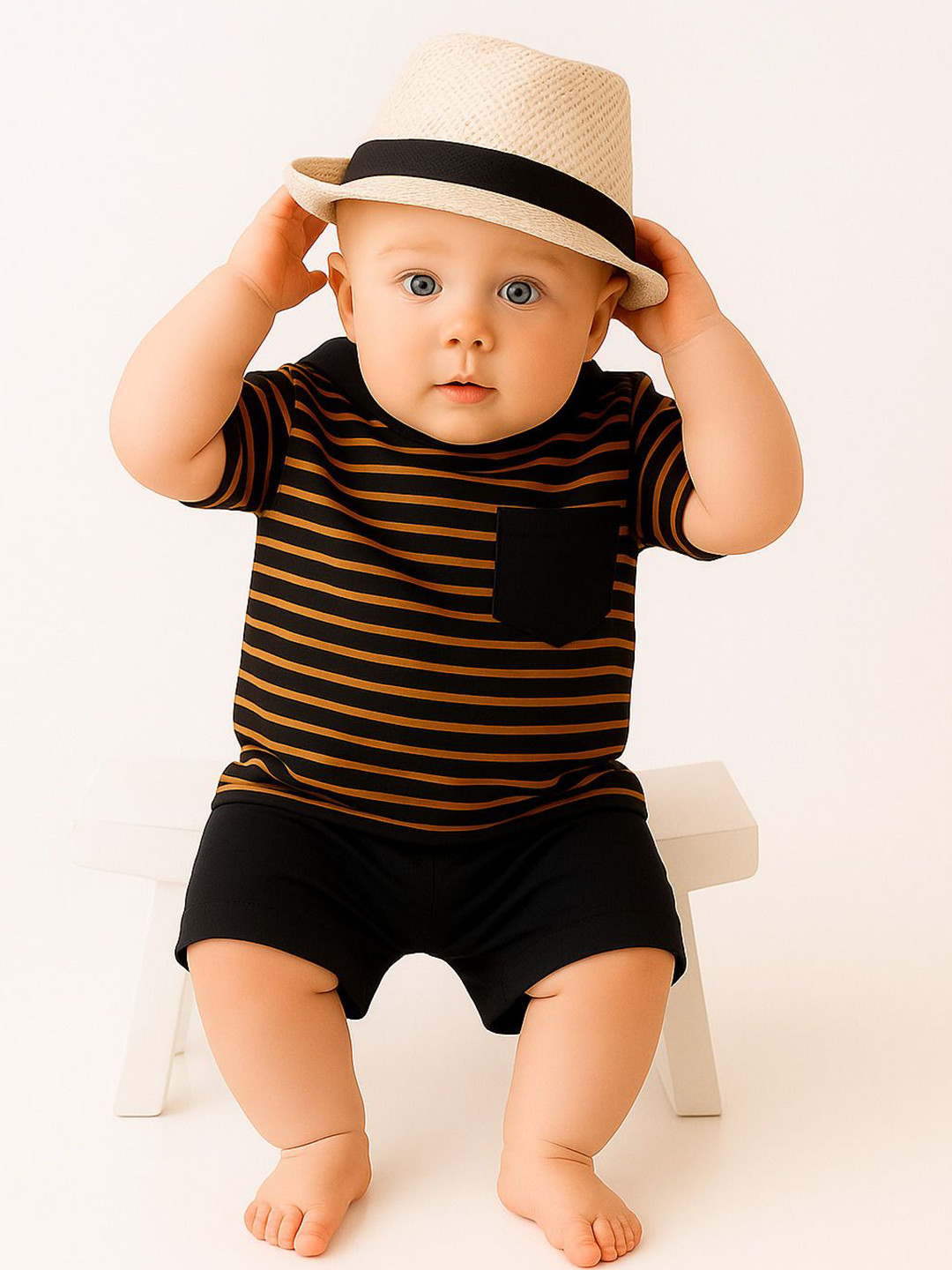 BAESD Kids Striped Short Sleeves T-Shirt With Shorts