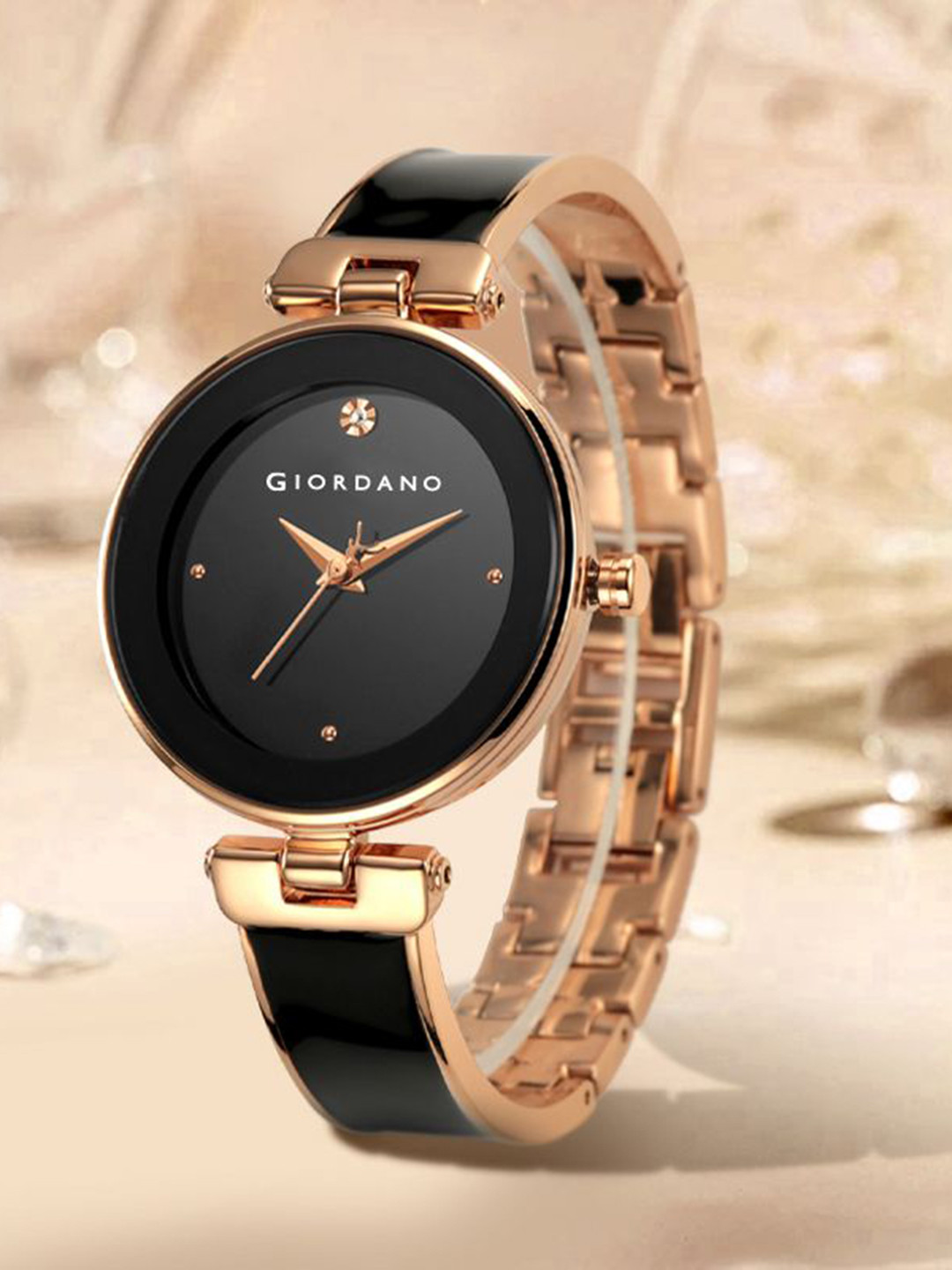 GIORDANO Women Patterned Dial & Stainless Steel Straps Analogue Watch GZ-60099-11