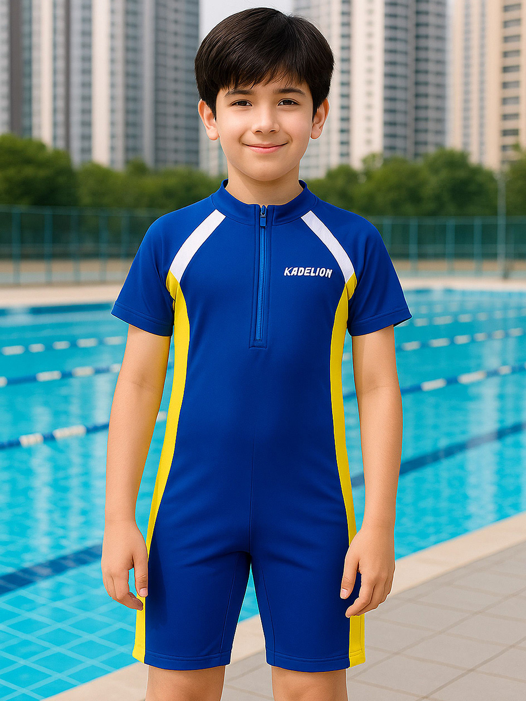 bubble berry Kids Colourblocked One-Piece Swim Legsuit