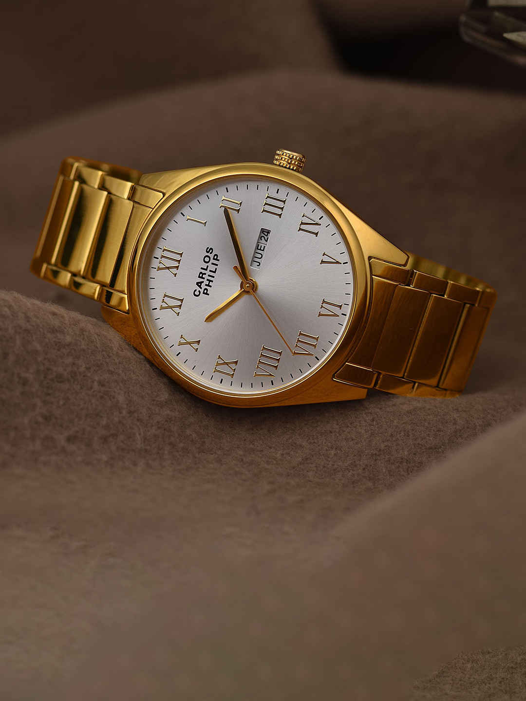 CARLOS PHILIP Men Brass Dial Analogue Watch Divinia RSG_12_Silver_IGP