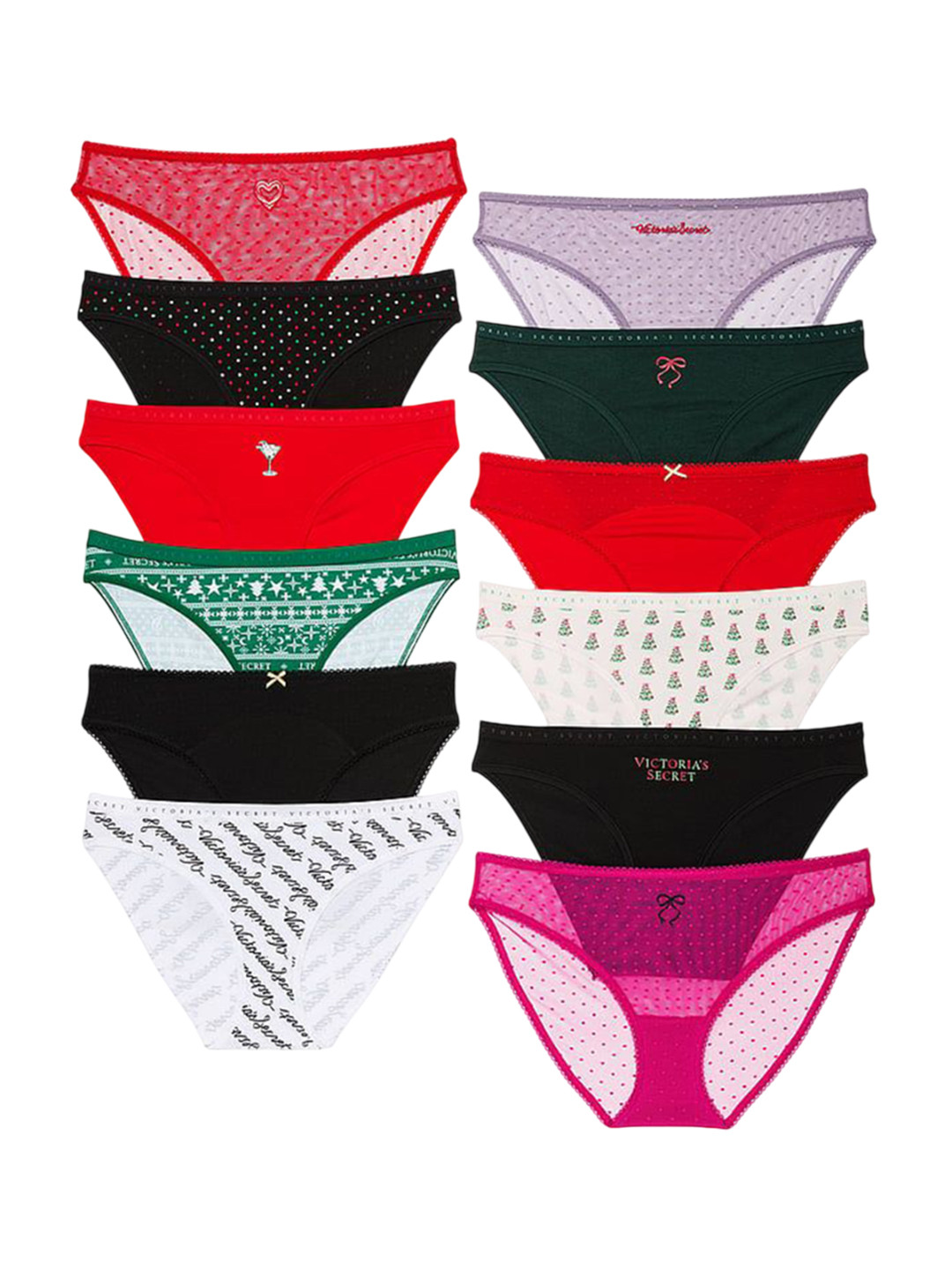 Victoria's Secret Pack Of 12 Low-Rise Bikini Briefs 112583194YXY