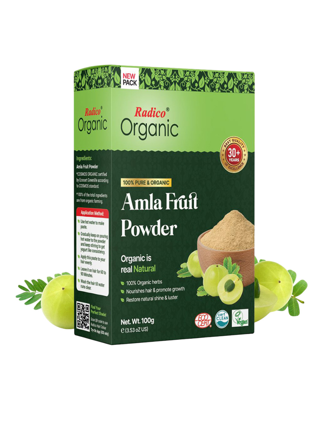 Radico Organic Amla Fruit Powder For Shiny & Healthy Hair - 100 g