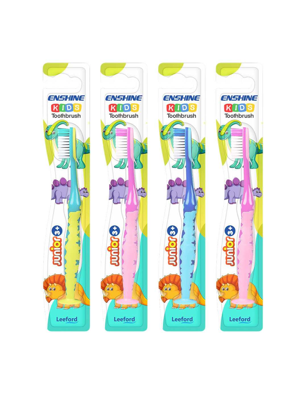 Enshine Kids Multicolor Set of 4 Gentle Oral Care Extra Soft Easy Grip Toothbrush