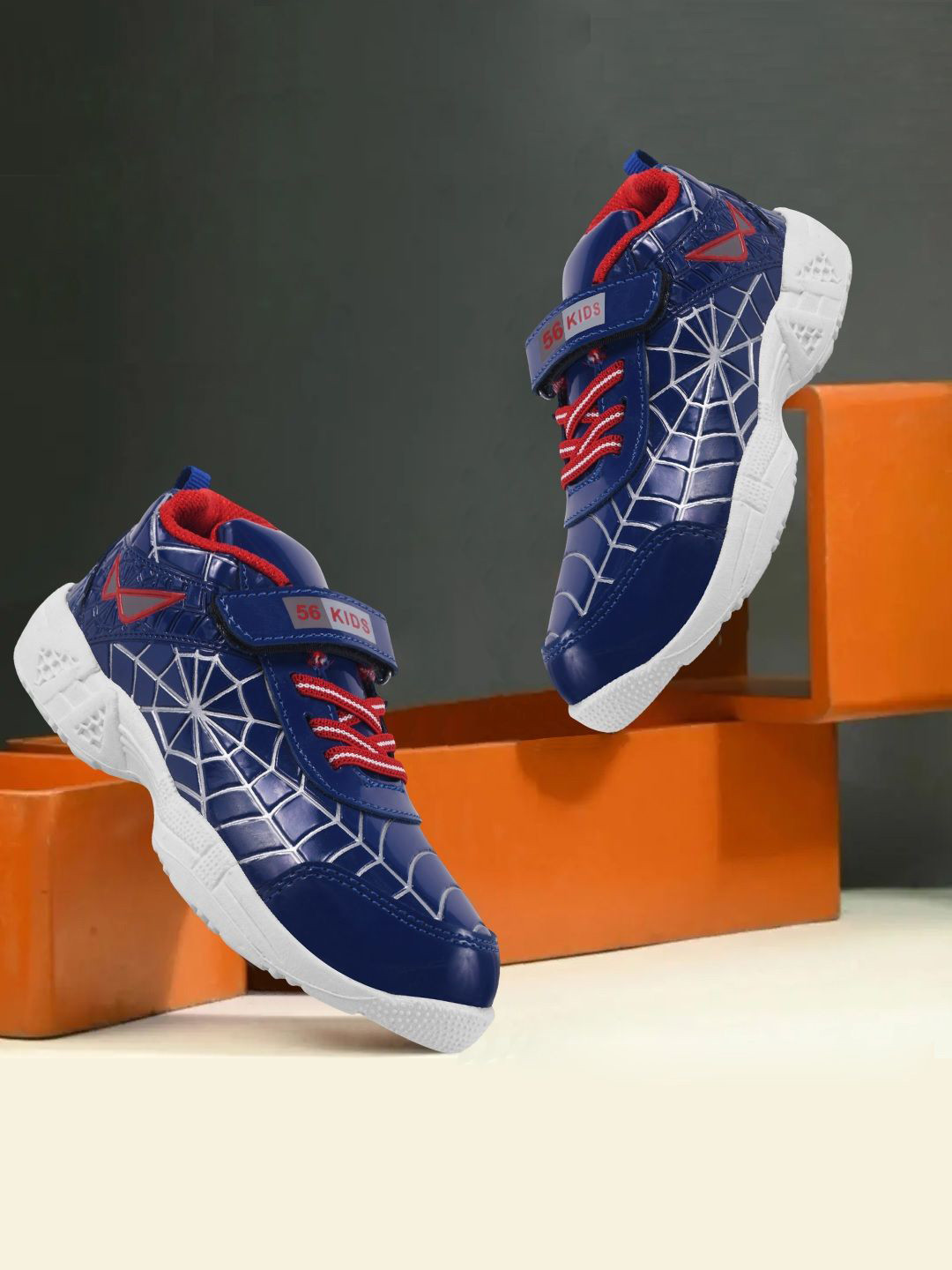 SPRENGE Boys Lightweight Velcro Spider Man Sneakers