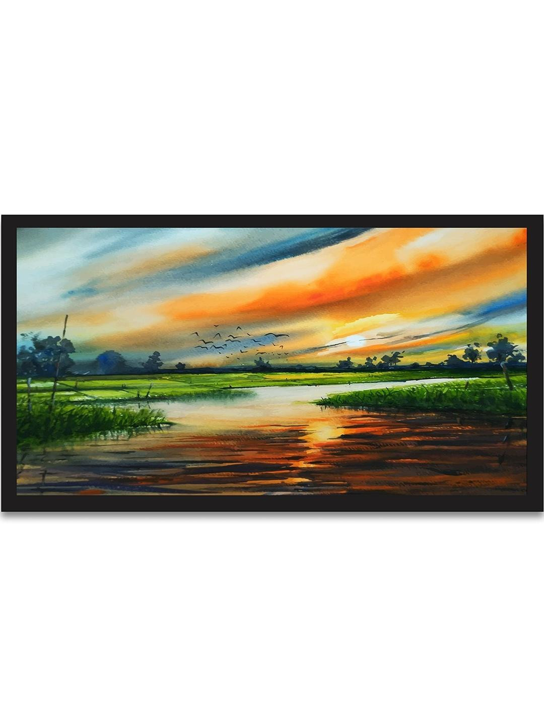 DEKORSTATION Orange Canvas Wall Art