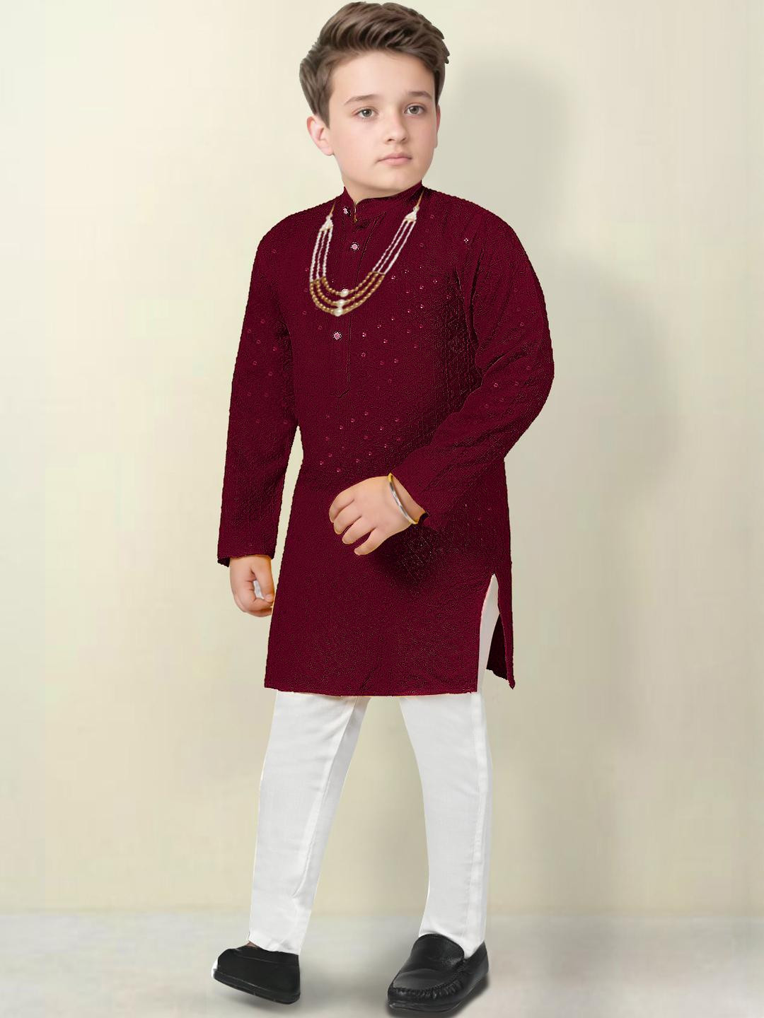 TELESTO Maroon Viscose Rayon Kurta Sets