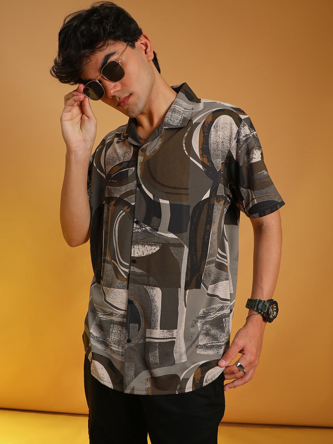 LIMEROAD Men Olive Shirts