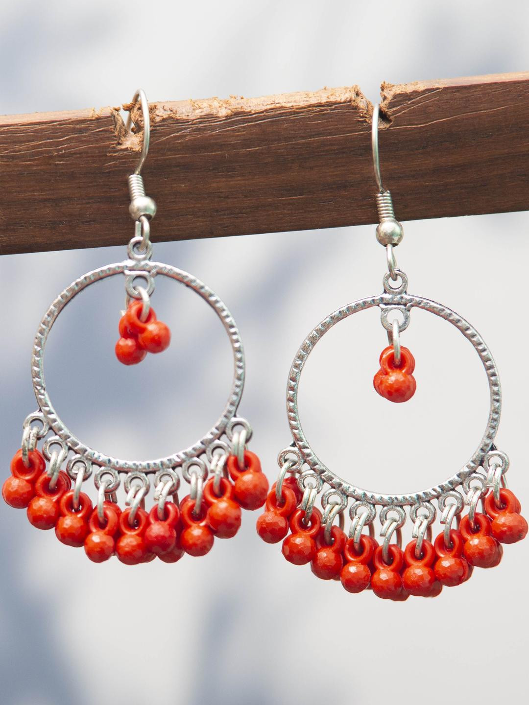 Creative Frogs Red Alloy Earrings