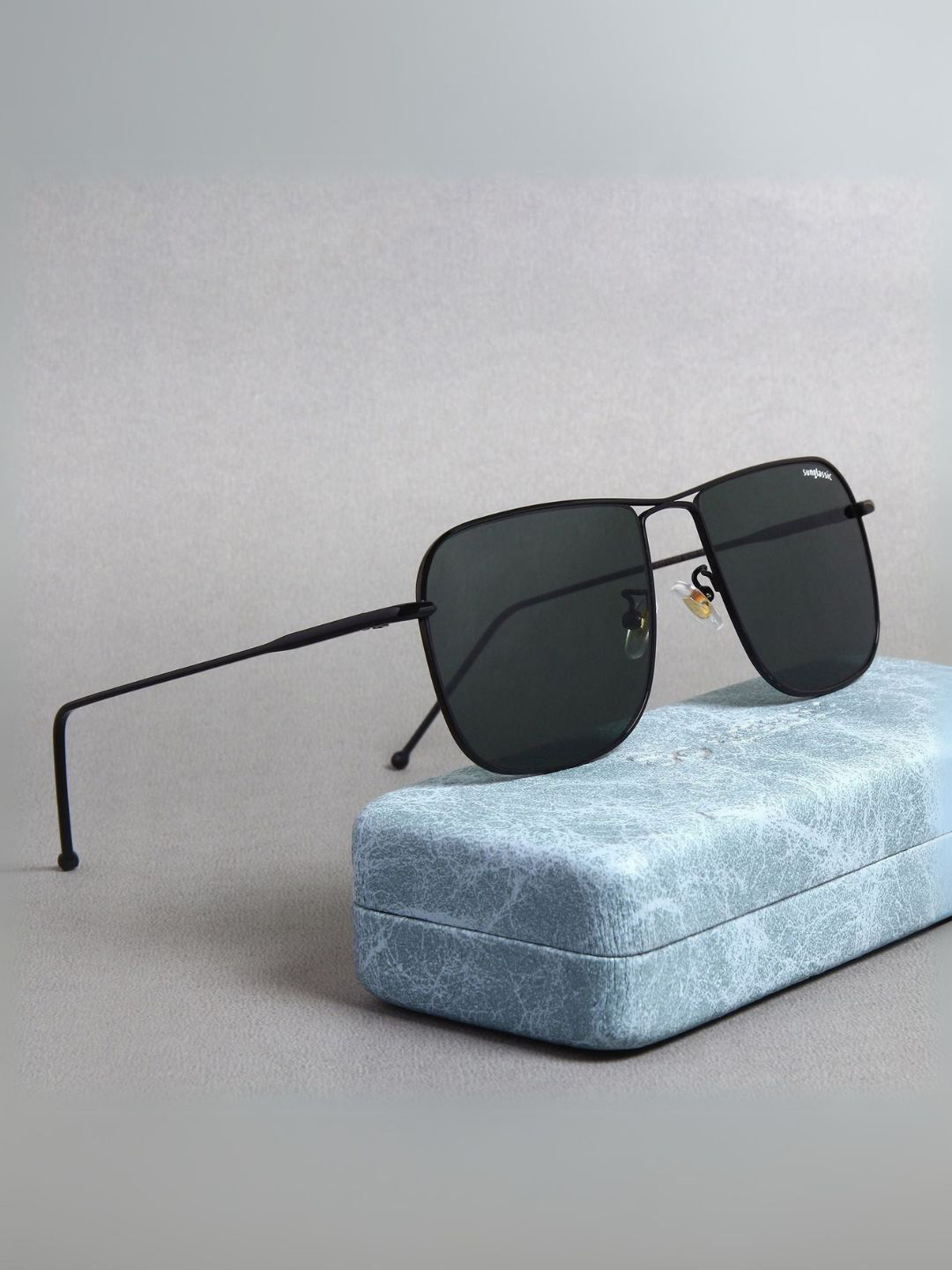 SUNGLASSIC Unisex Black & Oval Sunglasses UV Protected Lens The Godfather Full Black