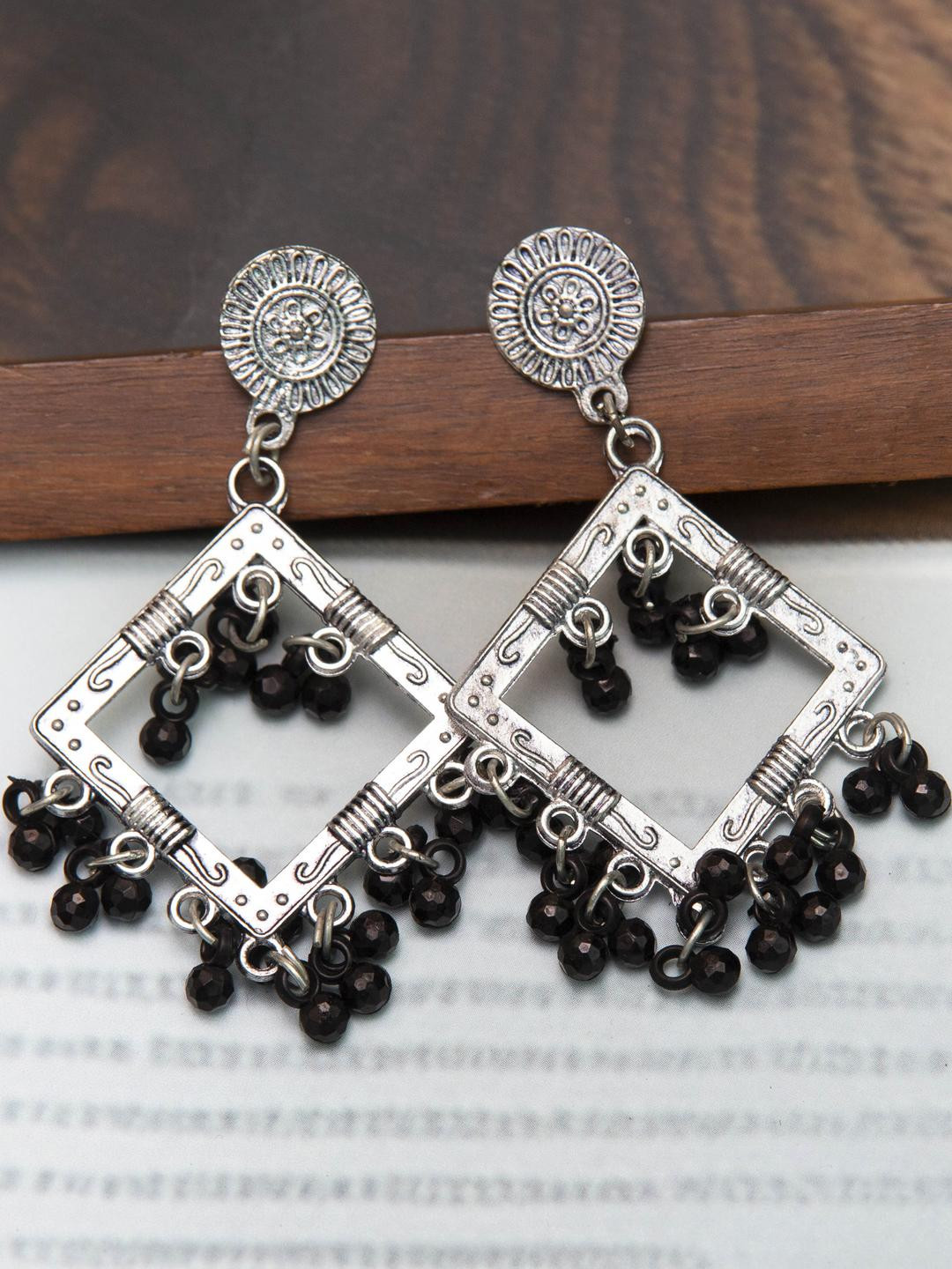 Creative Frogs Black Alloy Earrings