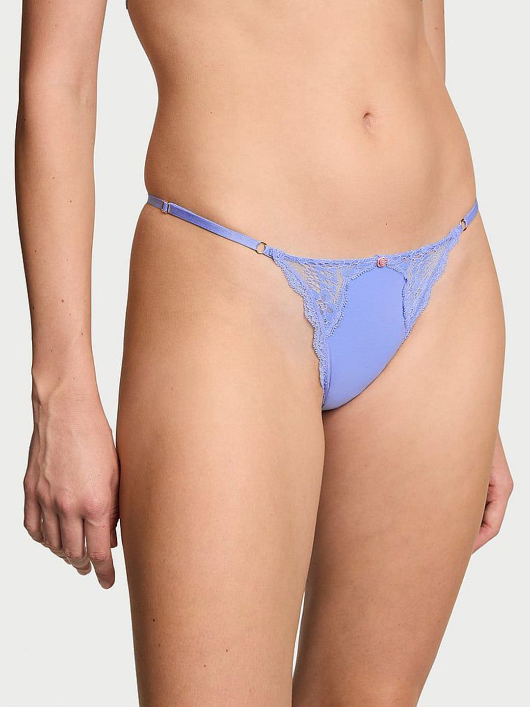 Victoria's Secret Lace-Trim Adjustable V-String Low-Rise Bikini Briefs 1125481539EY