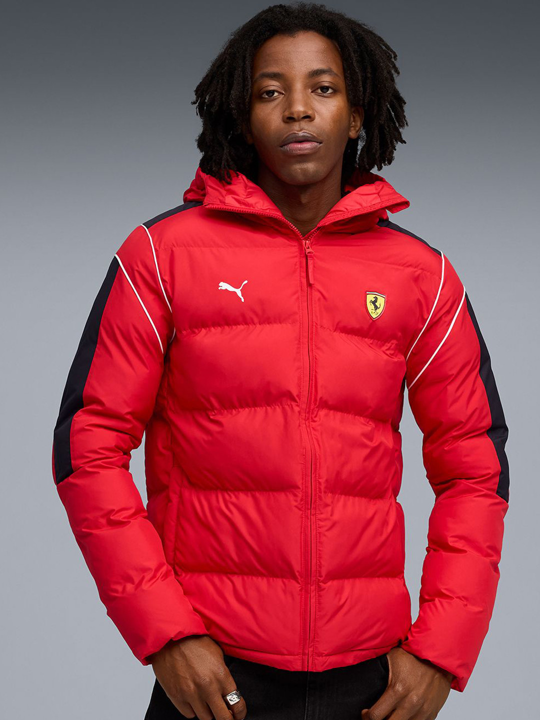PUMA Motorsport Men Ferrari MT7 Ecolite Hooded Puffer Jacket