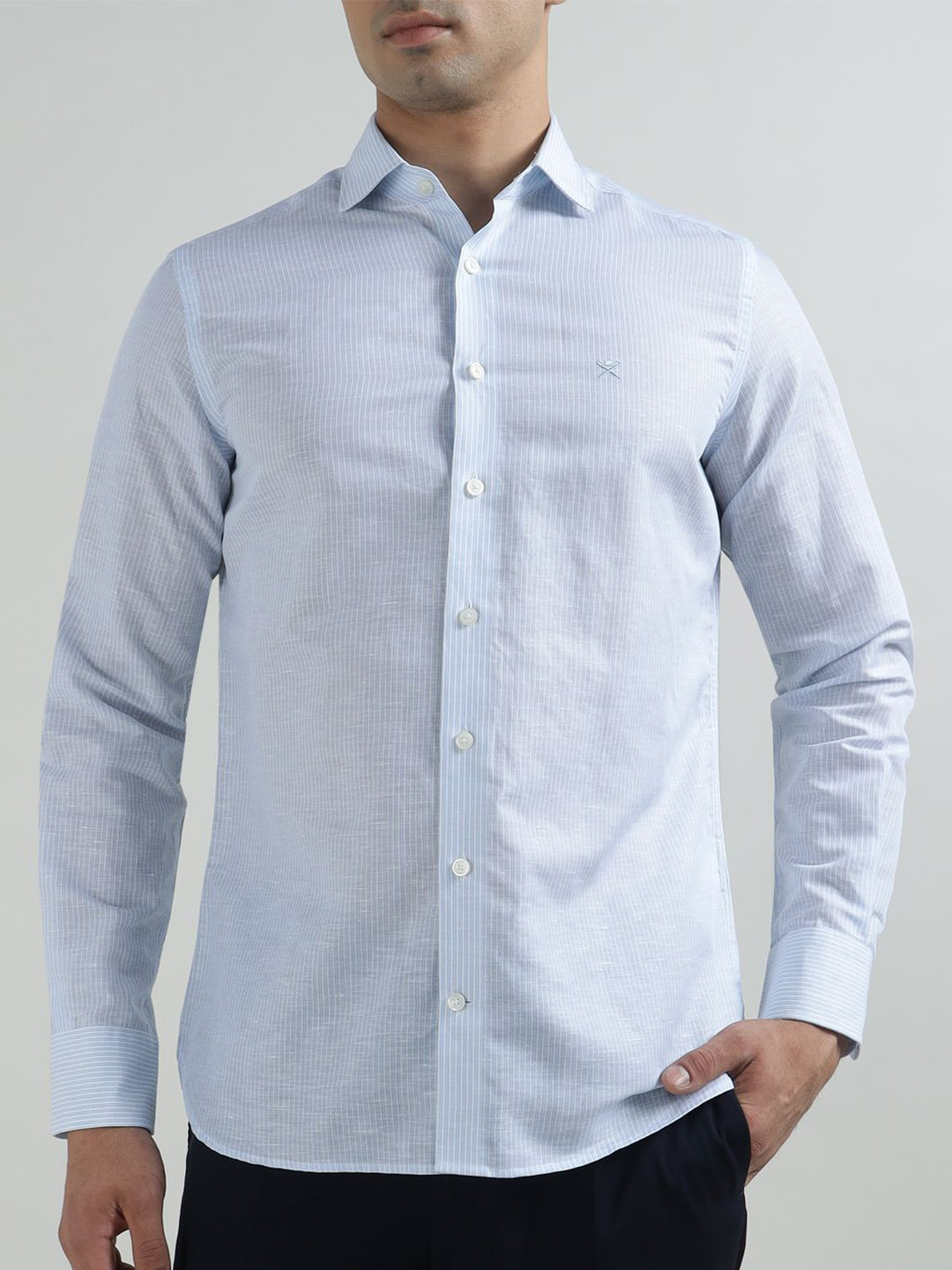 HACKETT LONDON Men Vertical Striped Spread Collar Casual Shirt