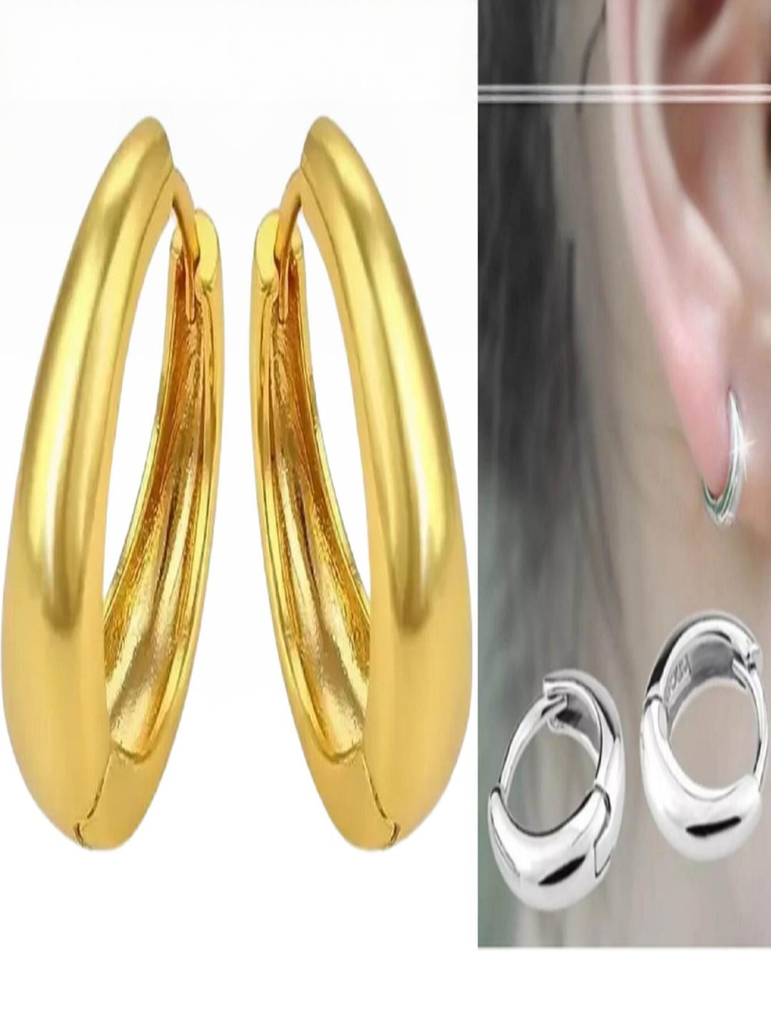 MEHAK CREATION Gold-Toned Stainless Steel Earrings