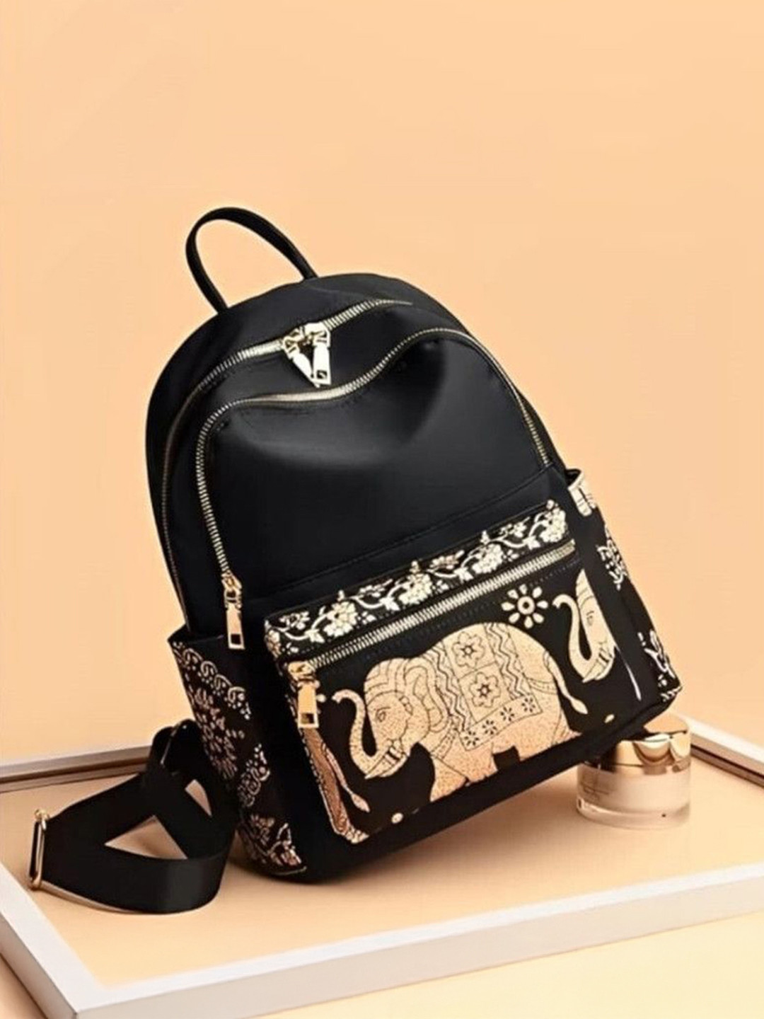 JAISOM Women Graphic Printed Leather Backpack