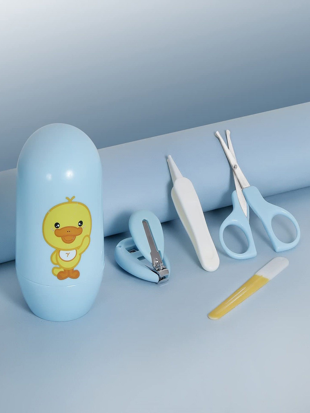 Joy Buzz Kids Set Of 2 Baby 4 In 1Nail Kit With Finger Brush - Blue