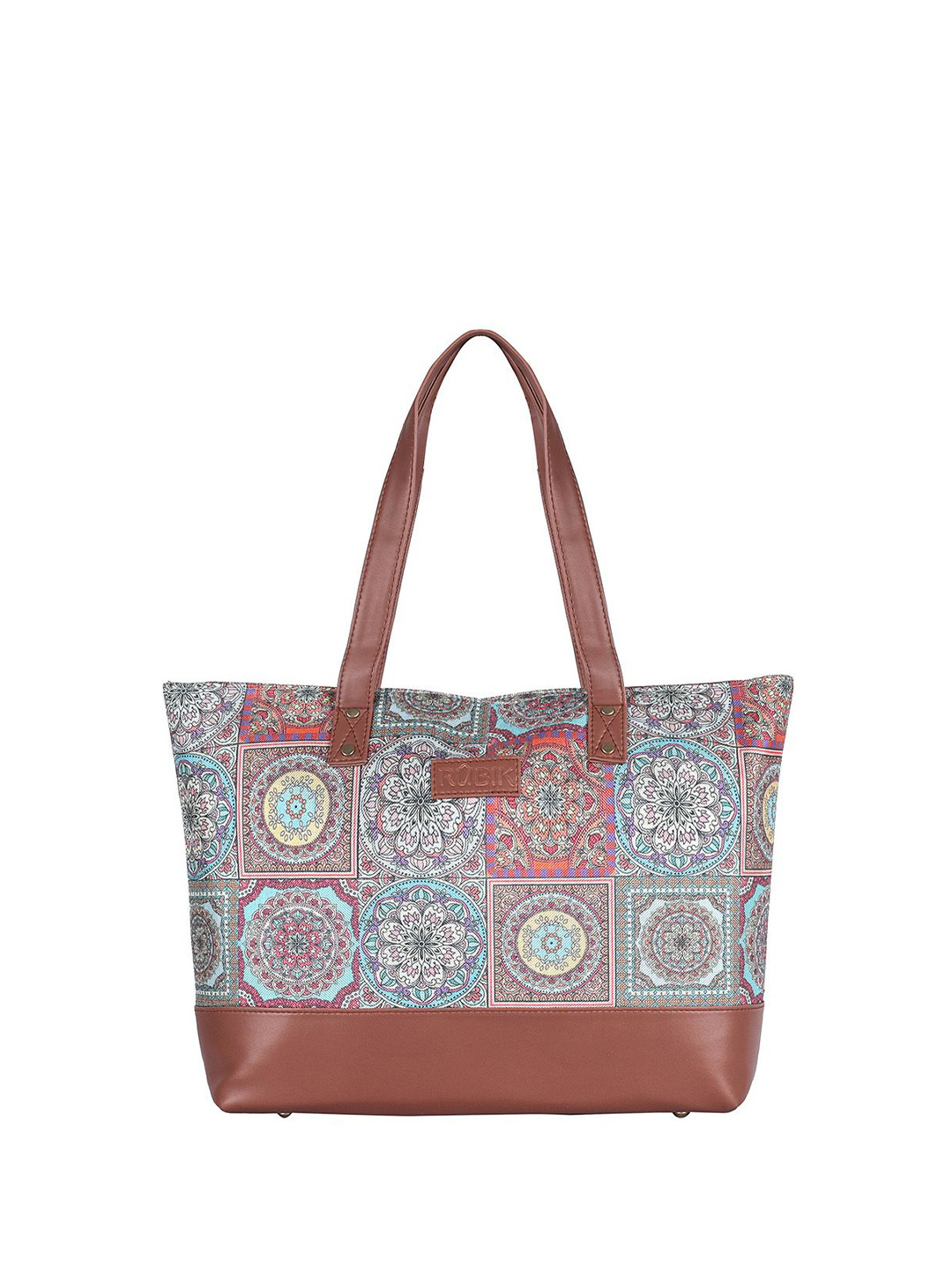 Rubik Floral Printed Laptop Space Upto 12 Inches Shopper Tote Bag
