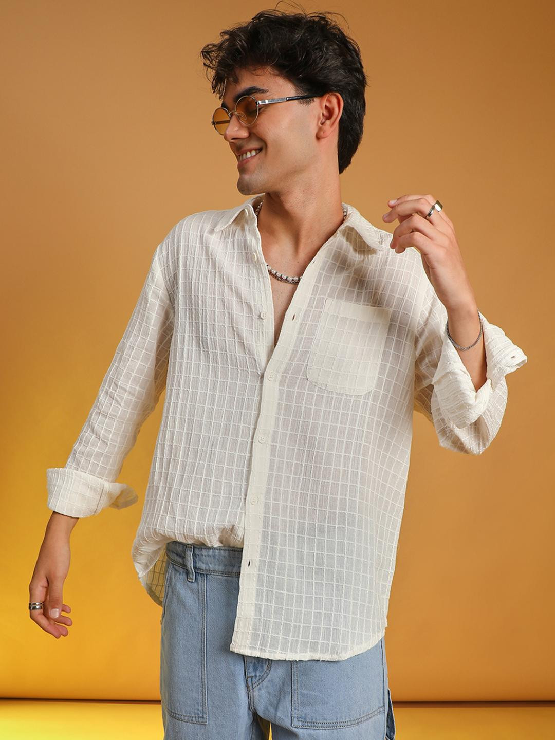 LIMEROAD Men White Shirts