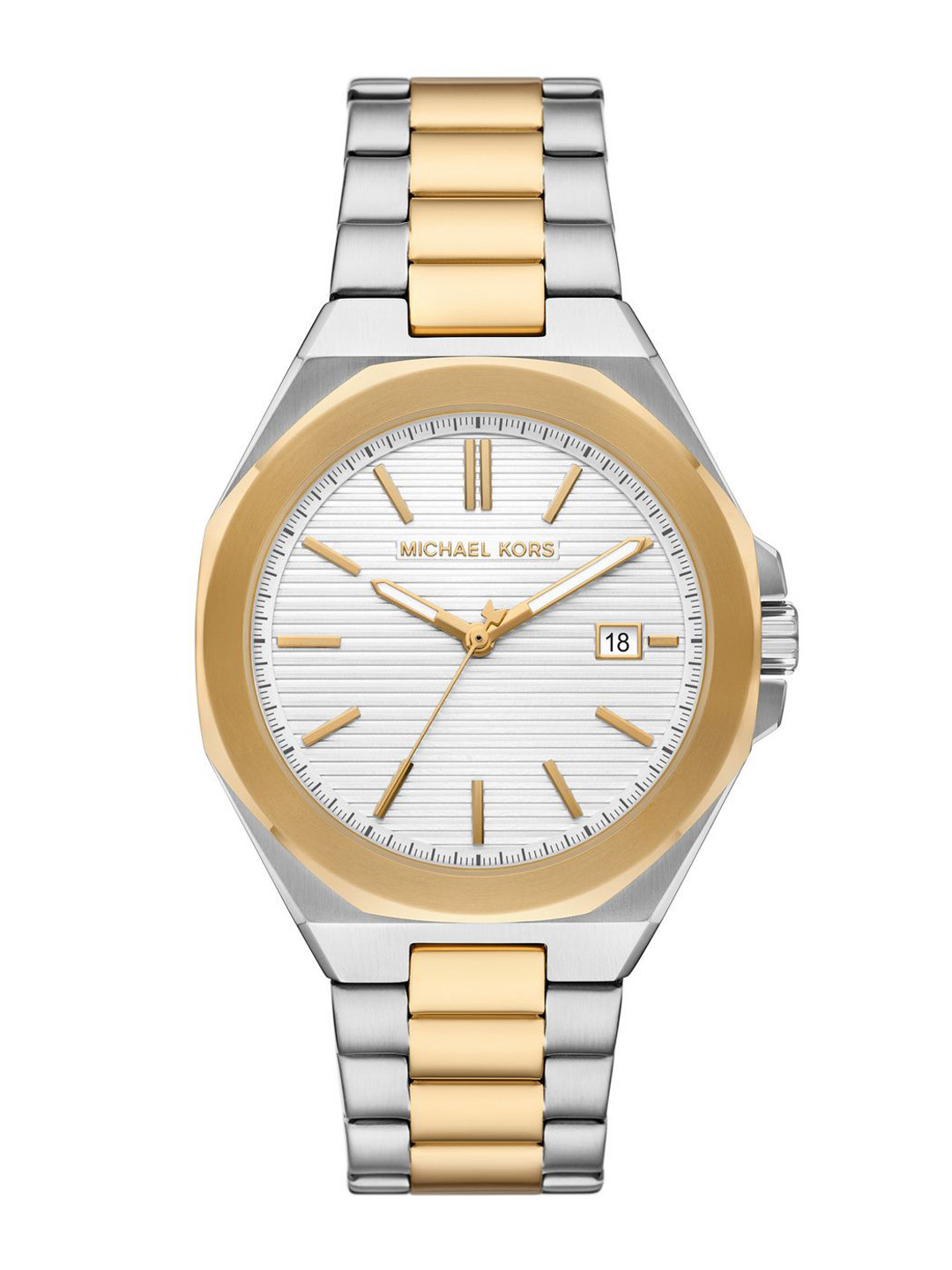 Michael Kors Men Textured Dial & Stainless Steel Straps Analogue Watch MKO1181
