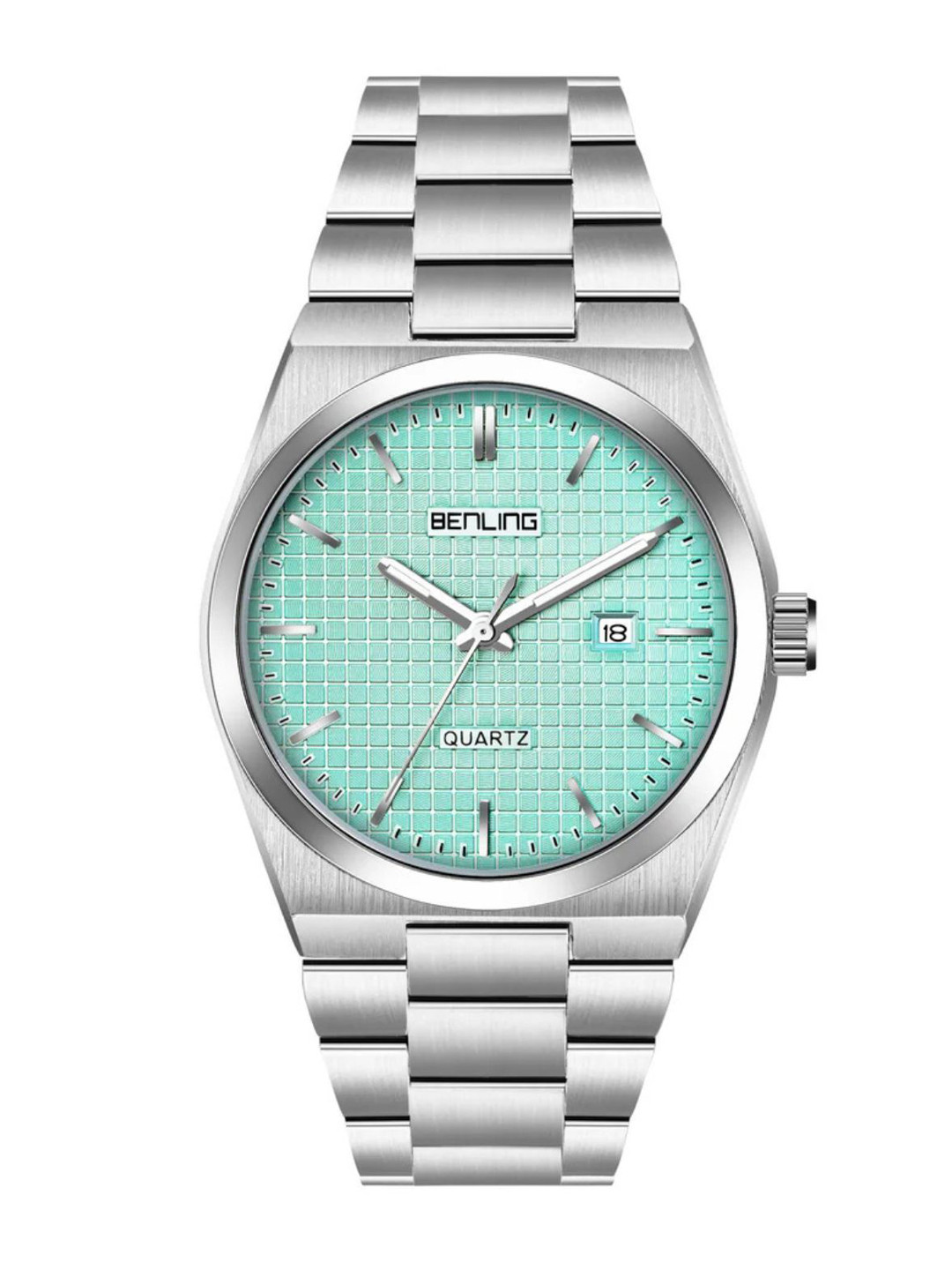 BENLING Men Dial & Stainless Steel Wrap Around Straps Analogue Watch BENL-0014-CYAN