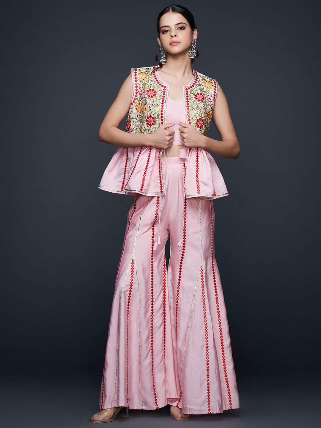 Gulabo by Abu Sandeep Women Embroidered Relaxed Loose Fit Bootcut Trousers